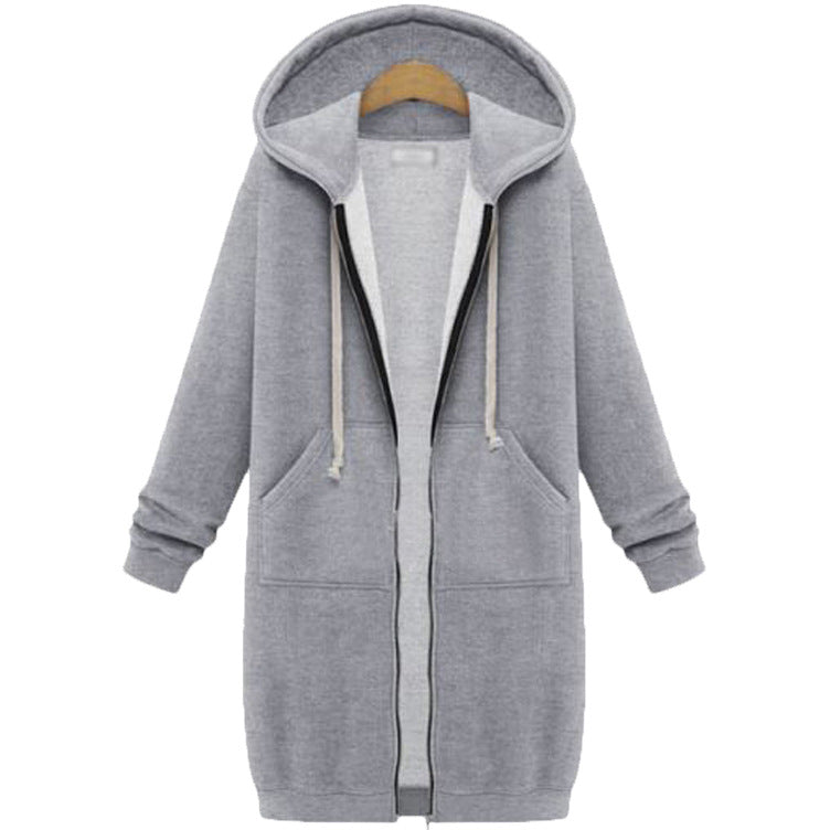 🔥✨Fleece-tröjor med huva och dragkedja för damer