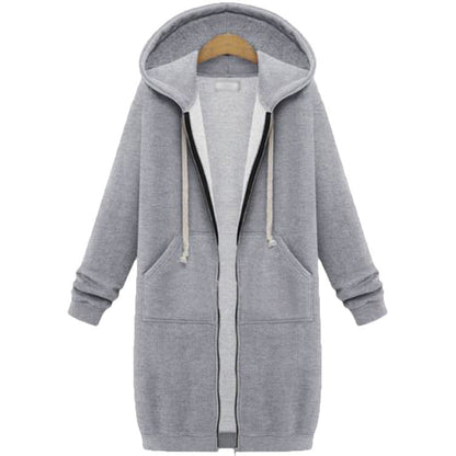 🔥✨Fleece-tröjor med huva och dragkedja för damer
