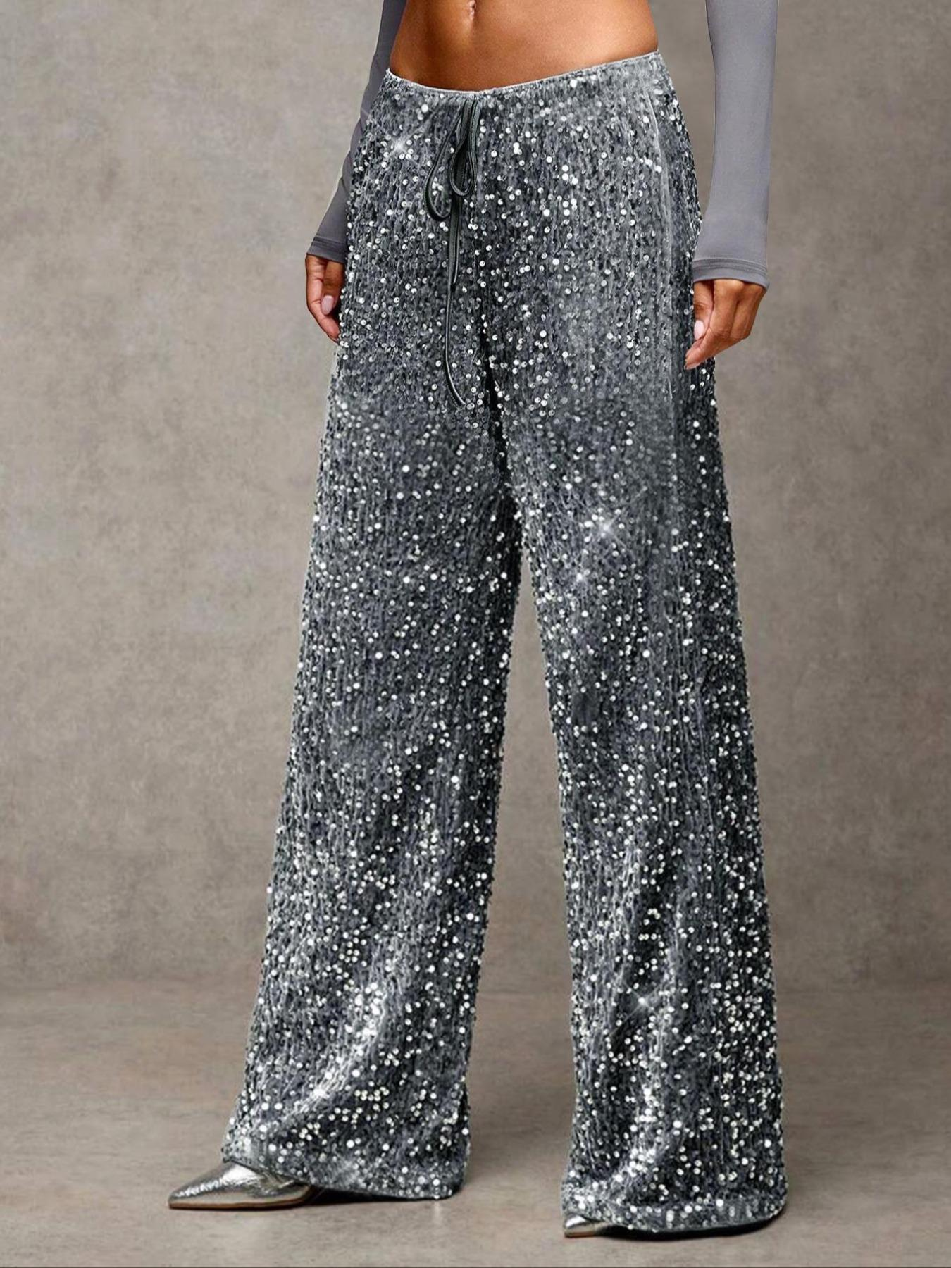 💖SISTA DAGEN REA 50% RABATT🥰Dambyxor med paljetter och elastisk midja