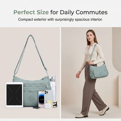 ✨ 50 % RABATT NU! ✨ Lätt nylon crossbody-väska med flera fickor – smidig, säker & perfekt för vardag & resa 🎒