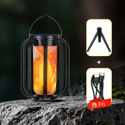 🔥Uppgraderad flimrande låga sol lykta utomhus vattentätt ljus