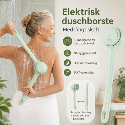 🚿 50 % RABATT NU! ✨ Elektrisk duschborste med långt skaft – enkel helkroppsrengöring & hudvård – som en spa-upplevelse hemma 🧖‍♀️