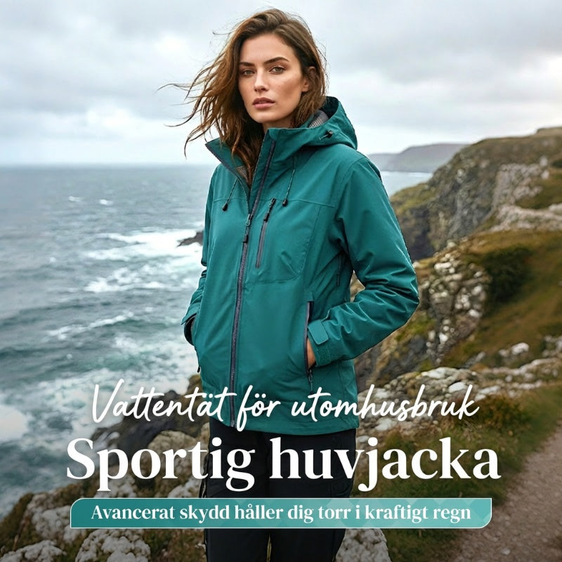 Vattentät sportjacka med huva för utomhusbruk