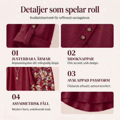 👚 50% RABATT NU! 🌿Damset med topp och byxor i bomull och linne, halvärmad – Andningsbart och lätt – Perfekt för sommaren, kontoret eller vardagliga dagar – avslappnad passform med naturlig textur 🌸✨