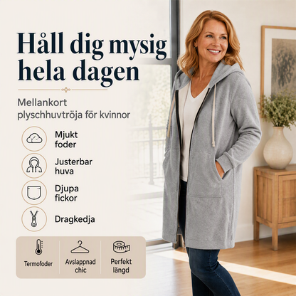 🔥✨Fleece-tröjor med huva och dragkedja för damer