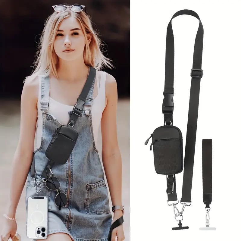 ❣️REA 50 % RABATT📱Crossbody-väska med telefonrem i stora storlekar – justerbar längd, unisexmodell som passar både män och kvinnor i stora storlekar🎒