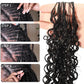 ISEE HAIR Hårförlängningar av äkta hår, virkade med ”Miracle Knots”, fördelade i sektioner, 50 g/förpackning – Knutfria boho-flätor, 4–5 förpackningar för hela huvudet, flera olika lockiga och vågiga texturer