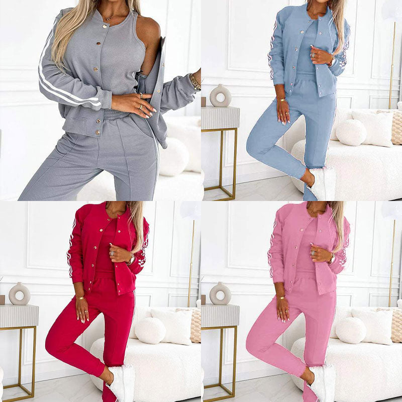 Bästsäljare🔥 👚 3-delat basebollset – ledig streetstyle för kvinnor