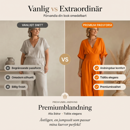 Jumpsuit för damer med V-ringning, hög midja och vida ben