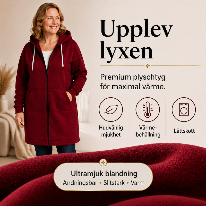 🔥✨Fleece-tröjor med huva och dragkedja för damer