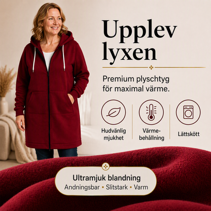 🔥✨Fleece-tröjor med huva och dragkedja för damer