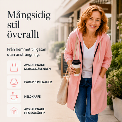 🔥✨Fleece-tröjor med huva och dragkedja för damer