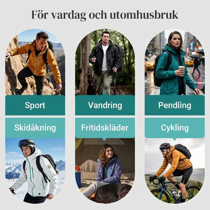 Vattentät sportjacka med huva för utomhusbruk