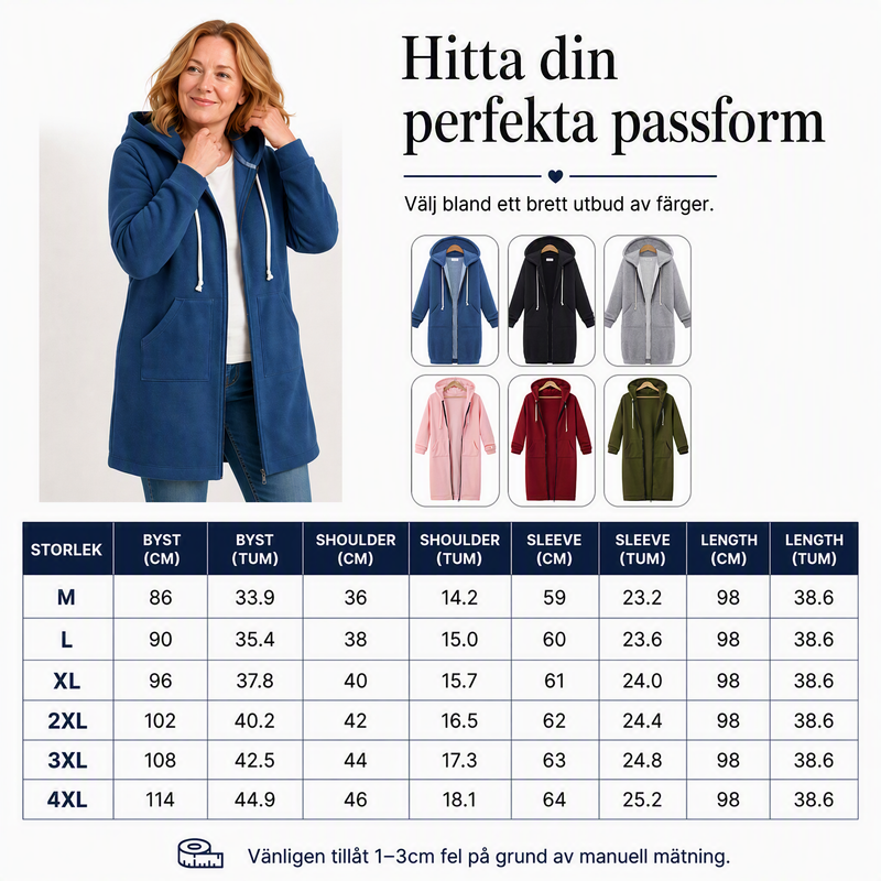🔥✨Fleece-tröjor med huva och dragkedja för damer