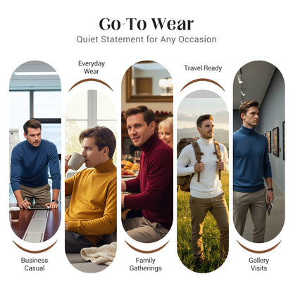 🧶 50% RABATT PÅ HETT REA! ✨ Premium herrtröja i kashmir, enfärgad - Mjukt, bekvämt garn med modern passform för både jobb och fritid 👔🎯