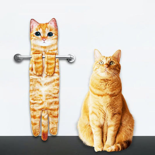 🎁 SISTA DAGENS REA - 60% RABATT✨😺 Söt Kattmönstrad Handduk – För kattälskare som vill ha mer än bara en vanlig handduk! 🐱🎁🐾