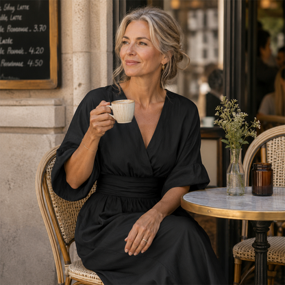 Jumpsuit för damer med V-ringning, hög midja och vida ben
