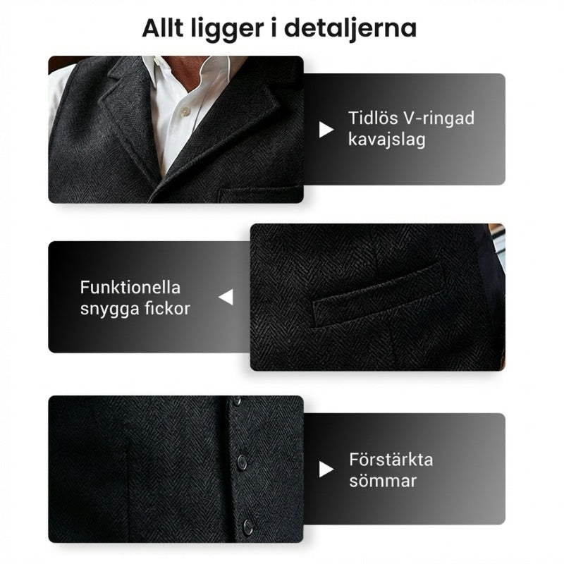 Slim Fit-väst för män, casual business