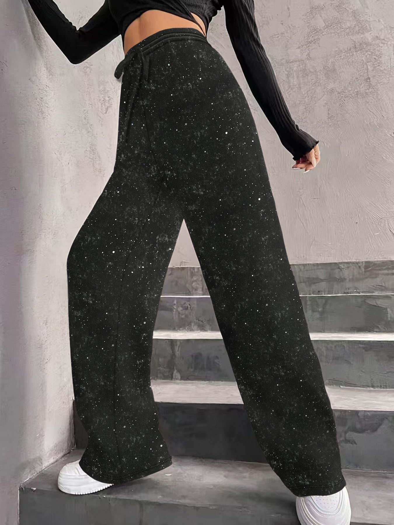 💖SISTA DAGEN REA 50% RABATT🥰Dambyxor med paljetter och elastisk midja