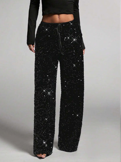 💖SISTA DAGEN REA 50% RABATT🥰Dambyxor med paljetter och elastisk midja