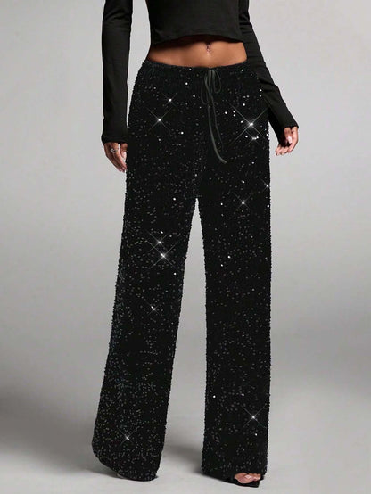 💖SISTA DAGEN REA 50% RABATT🥰Dambyxor med paljetter och elastisk midja