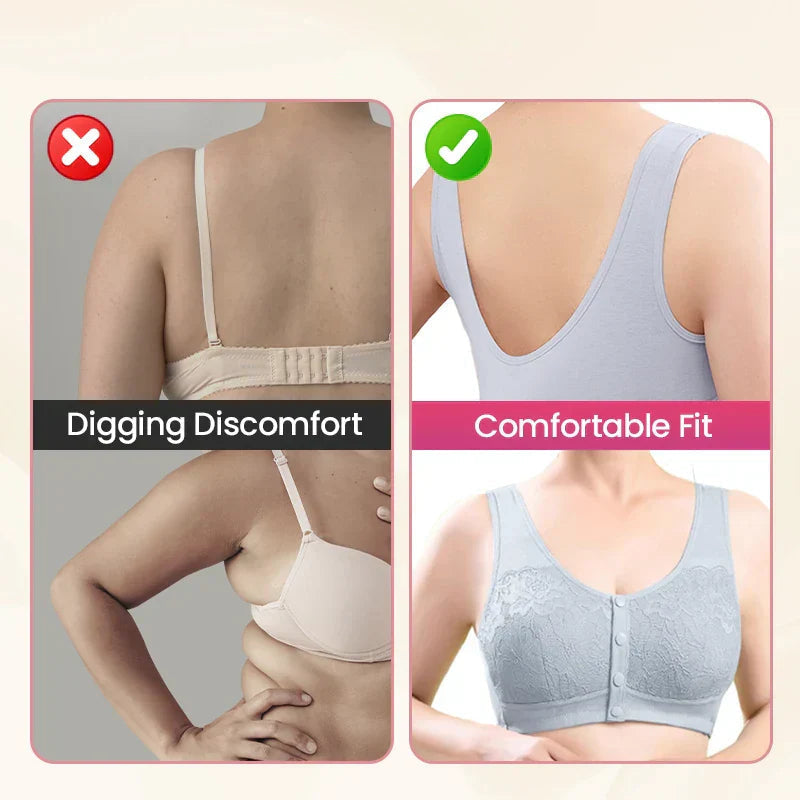 ⏳50 % rabatt under en begränsad tid⏰Bekväm trådlös formande behå med knäppning framtill👙