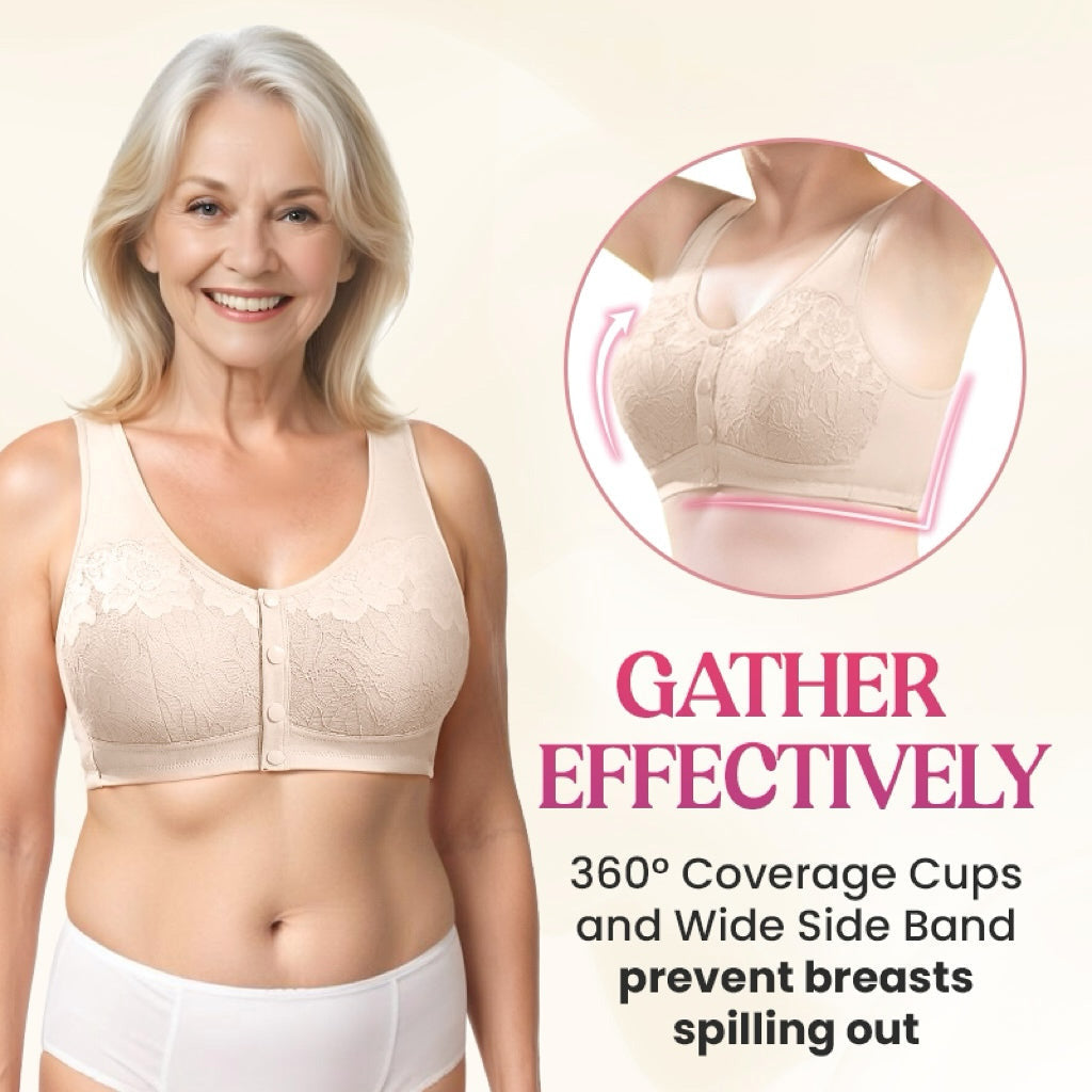 ⏳50 % rabatt under en begränsad tid⏰Bekväm trådlös formande behå med knäppning framtill👙