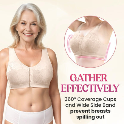 ⏳50 % rabatt under en begränsad tid⏰Bekväm trådlös formande behå med knäppning framtill👙