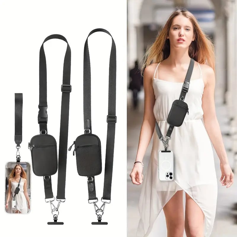 ❣️REA 50 % RABATT📱Crossbody-väska med telefonrem i stora storlekar – justerbar längd, unisexmodell som passar både män och kvinnor i stora storlekar🎒