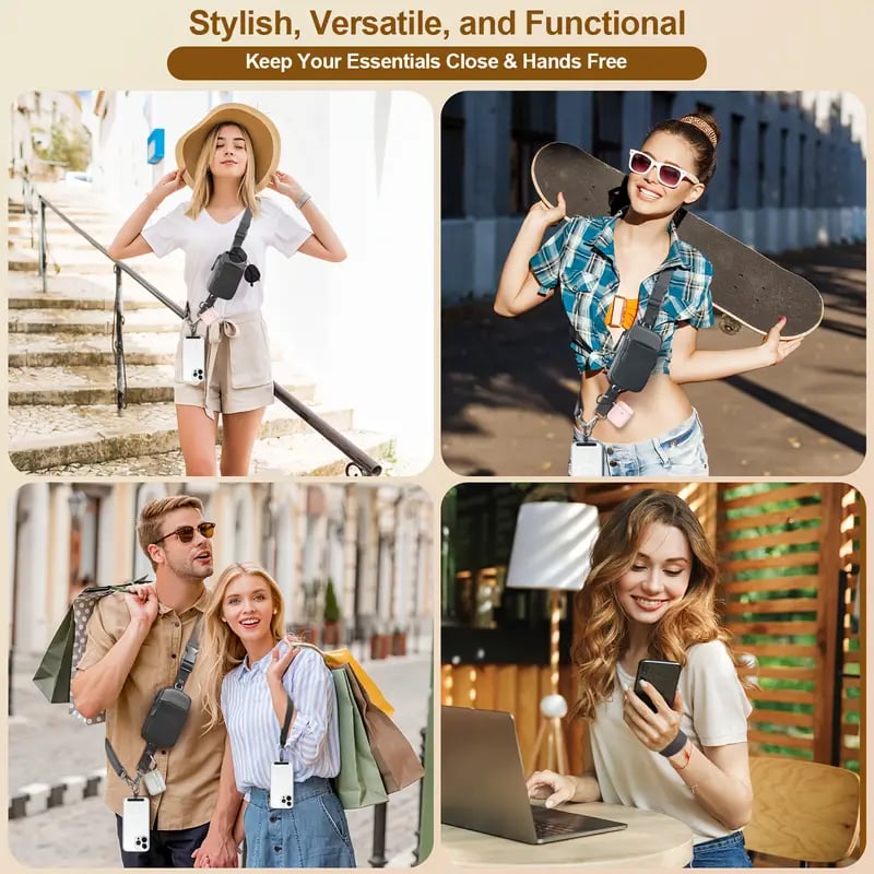 ❣️REA 50 % RABATT📱Crossbody-väska med telefonrem i stora storlekar – justerbar längd, unisexmodell som passar både män och kvinnor i stora storlekar🎒