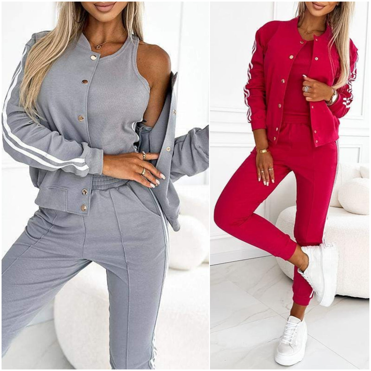 Bästsäljare🔥 👚 3-delat basebollset – ledig streetstyle för kvinnor
