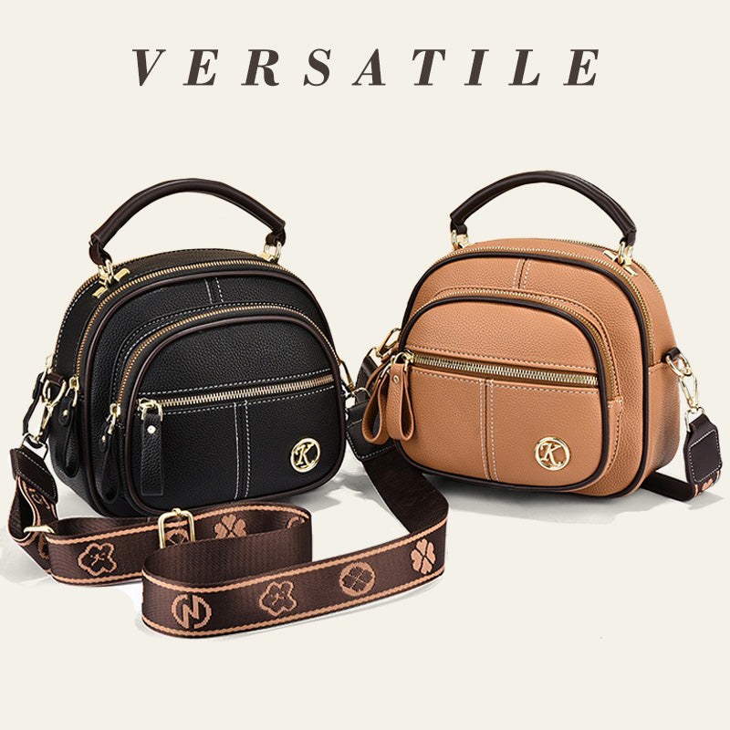 🔥het försäljning🔥Klassisk crossbody-väska i läder med flera fack och funktioner