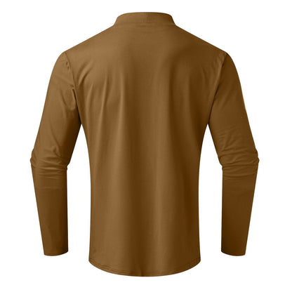 Ny Långärmad T-shirt med hög hals Smal Fit för män