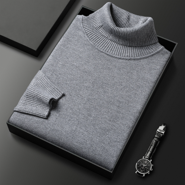 🧶 50% RABATT PÅ HETT REA! ✨ Premium herrtröja i kashmir, enfärgad - Mjukt, bekvämt garn med modern passform för både jobb och fritid 👔🎯