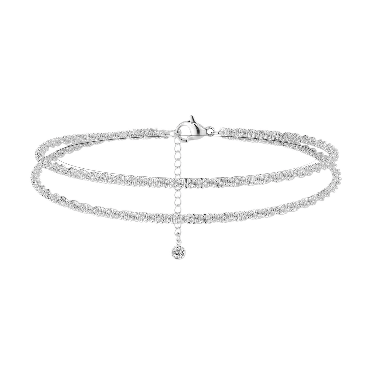 ✨ Vackert skiktat vattentätt ankelarmband – Sommarglitter, Justerbar Passform & Unik Design 🏖️