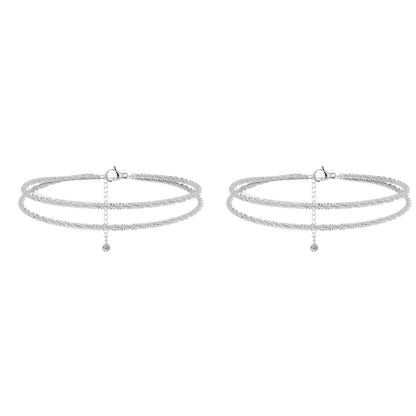 ✨ Vackert skiktat vattentätt ankelarmband – Sommarglitter, Justerbar Passform & Unik Design 🏖️