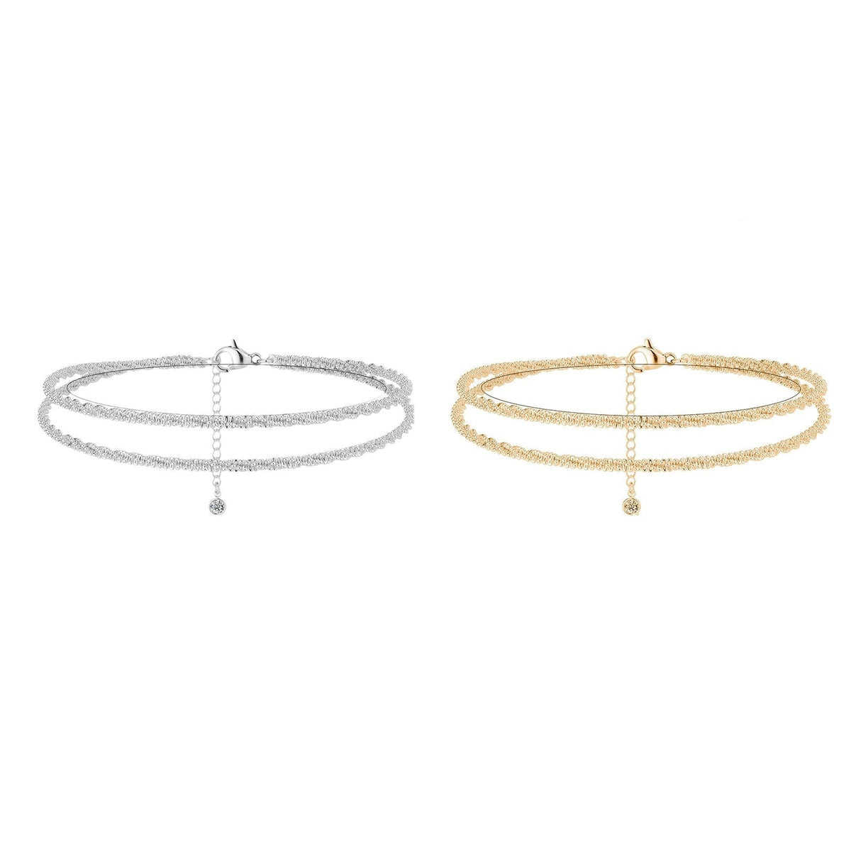 ✨ Vackert skiktat vattentätt ankelarmband – Sommarglitter, Justerbar Passform & Unik Design 🏖️