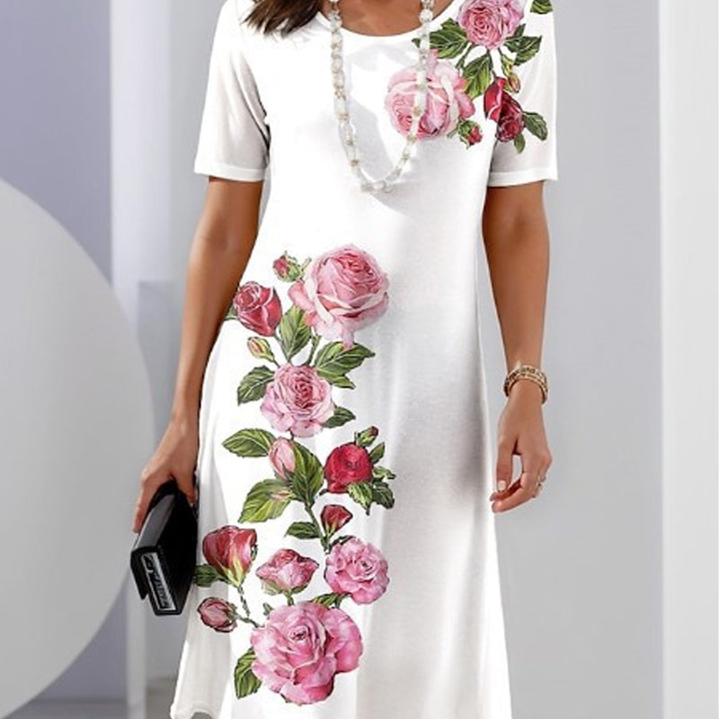 2026 Ny Rose Bloom kortärmad klänning