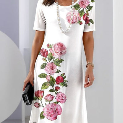 2026 Ny Rose Bloom kortärmad klänning