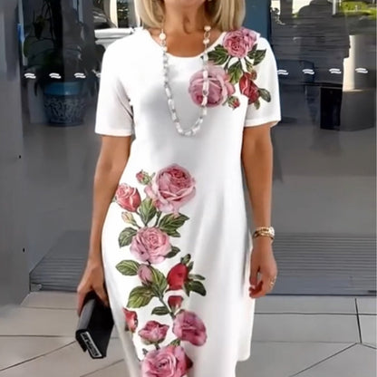 2026 Ny Rose Bloom kortärmad klänning