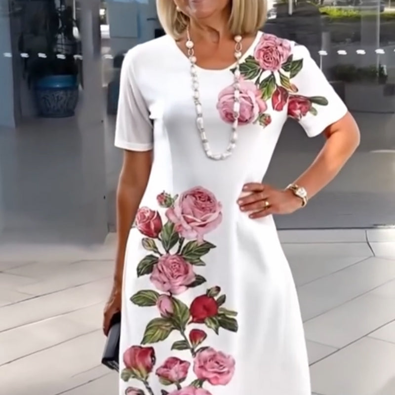 2026 Ny Rose Bloom kortärmad klänning