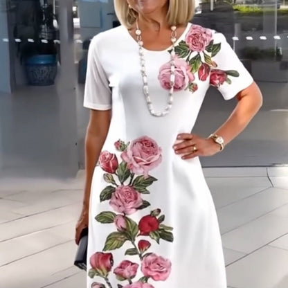 2026 Ny Rose Bloom kortärmad klänning