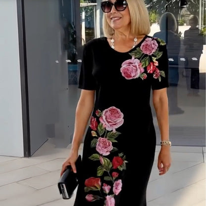 2026 Ny Rose Bloom kortärmad klänning