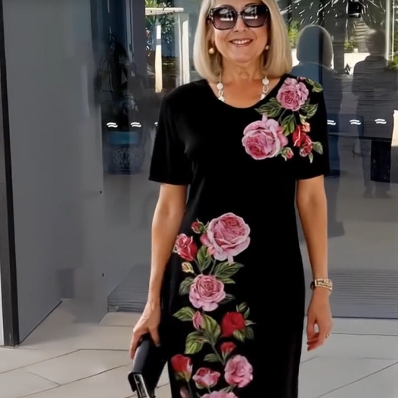2026 Ny Rose Bloom kortärmad klänning