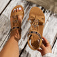 👡 50% RABATT NU! 🌸 Kvinnors runda tå platta andningsbara sandaler✨🌿