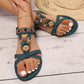 👡 50% RABATT NU! 🌸 Kvinnors runda tå platta andningsbara sandaler✨🌿