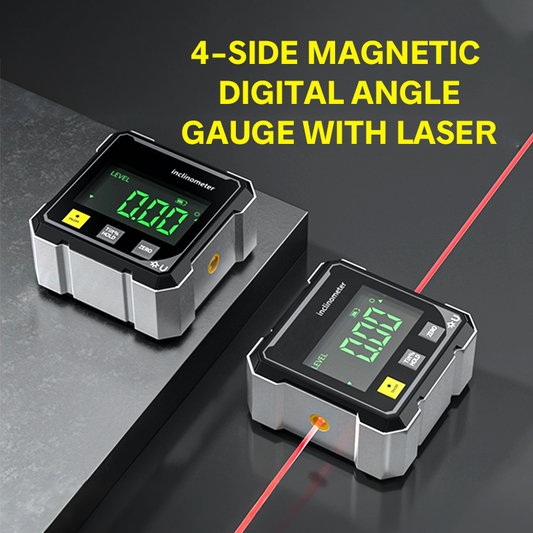 🔥50 % rabatt så länge lagret räcker!📐4-sidig magnetisk digital vinkelmätare med laser