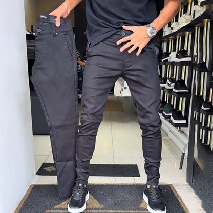 🔥Slim-fit casualbyxor i enfärgat tyg för herr
