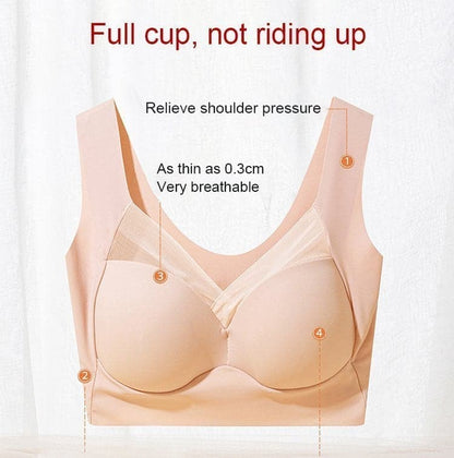 🛍️ 50% RABATT NU! ✨ Sexig Push Up Trådlös Behå - Sömlös Stöd med Lyft för Bekväm Komfort och Självförtroende 🌸💫