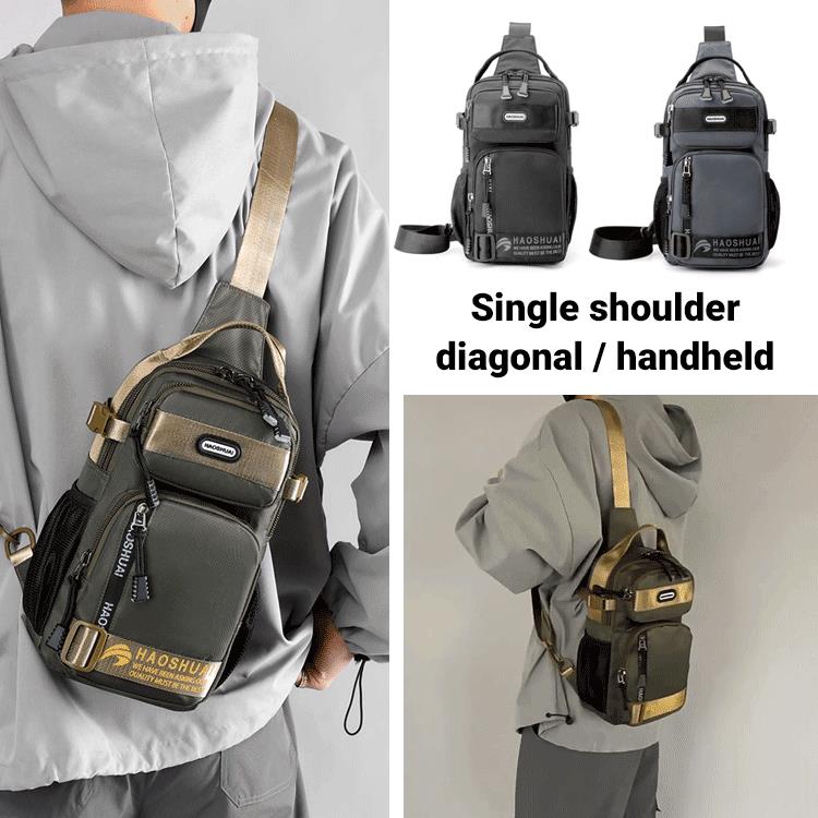 🎒 50 % RABATT NU! 🧳 Justerbar bröstväska i oxfordtyg – Smal crossbody-väska med flera fickor – Lätt och praktisk – perfekt för vardagen, resor eller festivaler 🌍✨